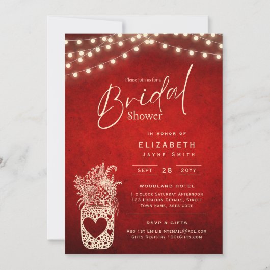 Tinkelende Lichten | Rustieke Schuur Bos Bruiloft  Kaart (Voorkant)