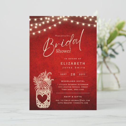 Tinkelende Lichten | Rustieke Schuur Bos Bruiloft  Kaart (Staand voorkant)