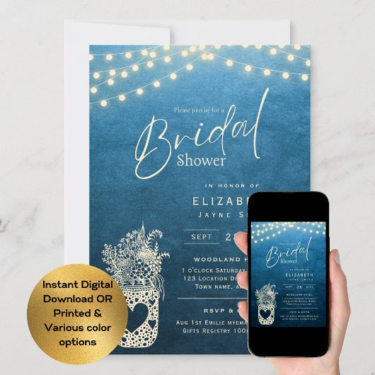 Tinkelende Lichten | Rustieke Schuur Bos Bruiloft Kaart