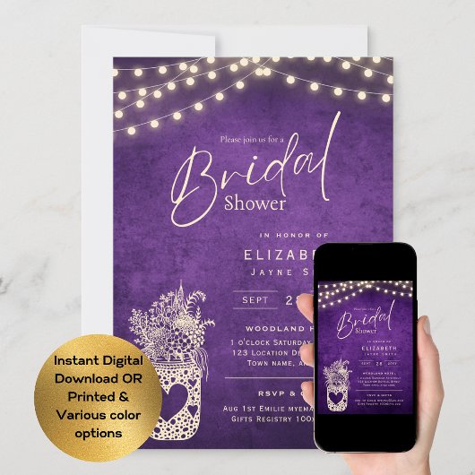 Tinkelende Lichten | Rustieke Schuur Bos Bruiloft Kaart