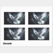 Tinkelende Lichten Witte Vredesduif Rechthoekige Sticker (Vel)