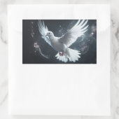 Tinkelende Lichten Witte Vredesduif Rechthoekige Sticker (Tas)