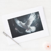 Tinkelende Lichten Witte Vredesduif Rechthoekige Sticker (Envelop)