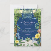 Tinkelende Lichtjes Blauwe Bloementuin Bruidsmeisj Bedankkaart (Voorkant)