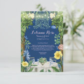 Tinkelende Lichtjes Blauwe Bloementuin Bruidsmeisj Bedankkaart (Staand voorkant)