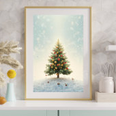 Tinkelende Lichtjes Kerstboom Poster