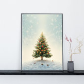 Tinkelende Lichtjes Kerstboom Poster
