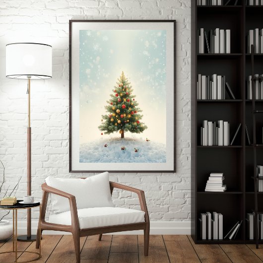 Tinkelende Lichtjes Kerstboom Poster