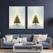 Tinkelende Lichtjes Kerstboom Poster