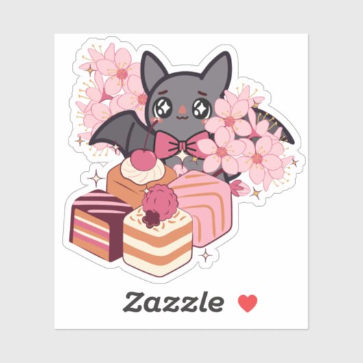 Tinkelende Ogen Vleermuis en Cake Selectie Sticker (Vel)