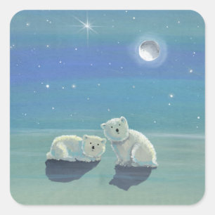 Tinkelende Winter Moppige Ijsbeer Jongen Stickers