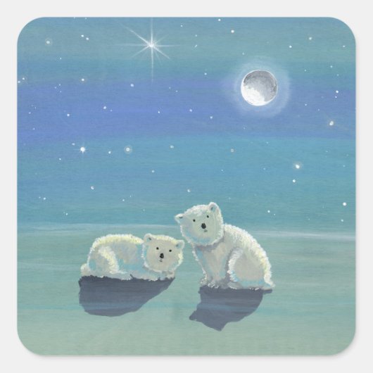 Tinkelende Winter Moppige Ijsbeer Jongen Stickers (Voorkant)