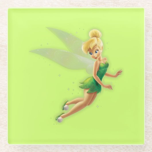 Tinker Bell Glass Coaster Glazen Onderzetter (Voorkant)