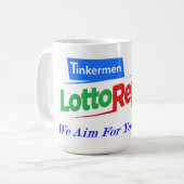 Tinkermen Lotto Report Logo Coffee Cup Koffiemok (Voorkant links)