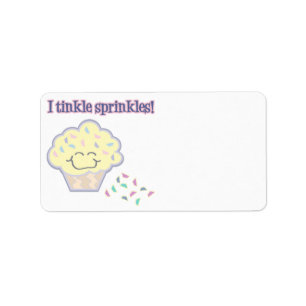tinkle sprinkles grappige cupcake etiket