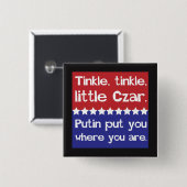 Tinkle Tinkle, Little Czar Red Blue Vierkante Button 5,1 Cm (Voorkant /achterkant)