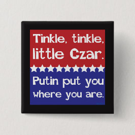 Tinkle Tinkle, Little Czar Red Blue Vierkante Button 5,1 Cm