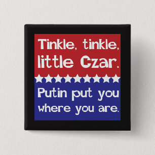 Tinkle Tinkle, Little Czar Red Blue Vierkante Button 5,1 Cm