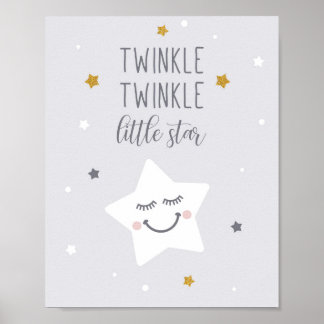 Tinkle Tinkle Little Star Muurkunst voor Babykamer Poster