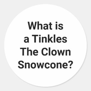 Tinkles De Clown Snowcone Hankamer Artjunkhaus Ronde Sticker