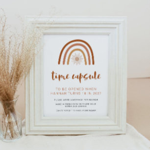 TINLEY Boho Rainbow 1e Birthday Time Capsule Poster