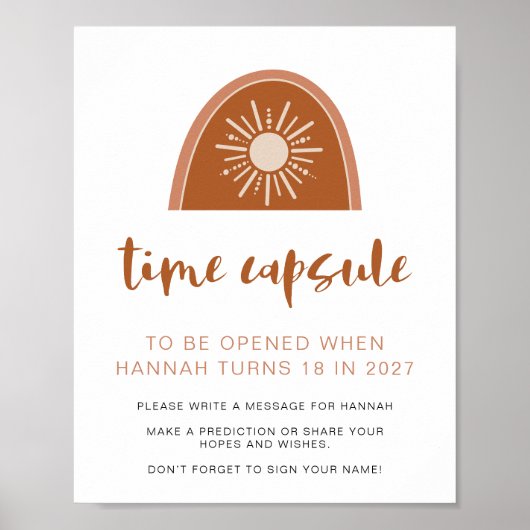 TINLEY Boho Rainbow 1e Birthday Time Poster (Voorkant)