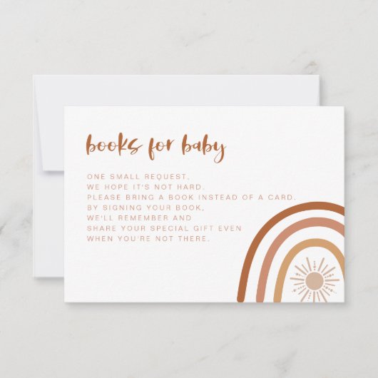 TINLEY Boho Terracotta Rainbow Books voor Baby Kaart (Voorkant)