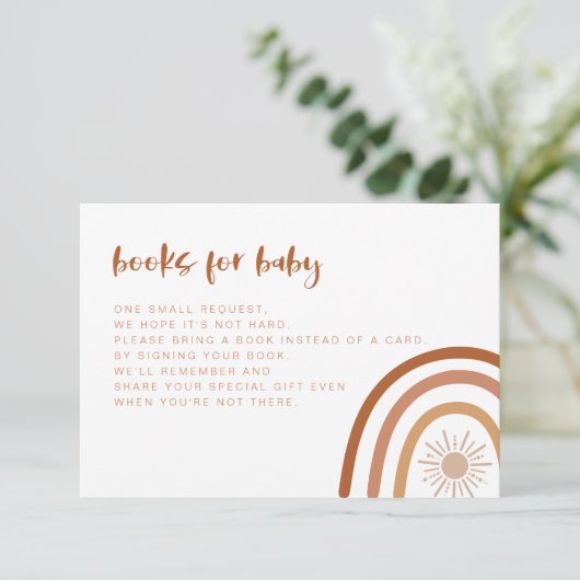 TINLEY Boho Terracotta Rainbow Books voor Baby Kaart (Staand voorkant)