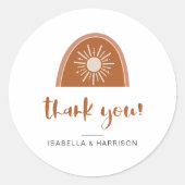 TINLEY Boho Terracotta Rainbow Dank u Sticker (Voorkant)