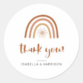 TINLEY Boho Terracotta Rainbow Dank u Sticker (Voorkant)