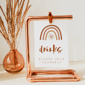 TINLEY Boho Terracotta Rainbow Drink Table Sign Poster