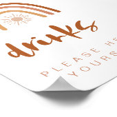 TINLEY Boho Terracotta Rainbow Drink Table Sign Poster (Hoek)