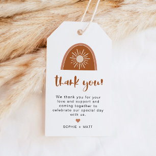 TINLEY Boho Terracotta Rainbow Favor Tag Cadeaulabel