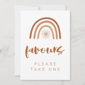 TINLEY Boho Terracotta Rainbow Favors Table Sign Kaart (Voorkant)