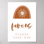 TINLEY Boho Terracotta Rainbow Favors Table Sign Poster (Voorkant)