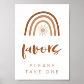 TINLEY Boho Terracotta Rainbow Favors Table Sign Poster (Voorkant)