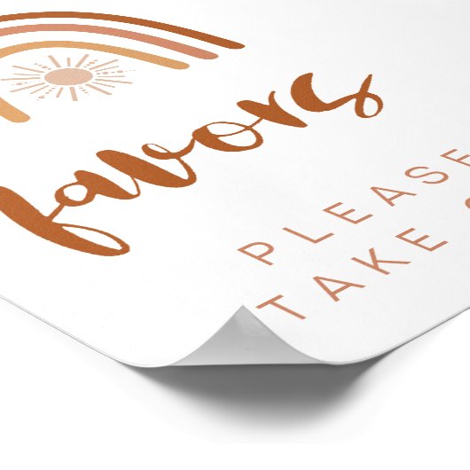TINLEY Boho Terracotta Rainbow Favors Table Sign Poster (Hoek)