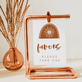 TINLEY Boho Terracotta Rainbow Favors Table Sign Poster