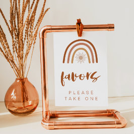 TINLEY Boho Terracotta Rainbow Favors Table Sign Poster
