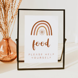 TINLEY Boho Terracotta Rainbow Food Table 5x7 Sign Kaart