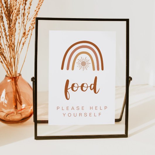 TINLEY Boho Terracotta Rainbow Food Table 5x7 Sign Kaart