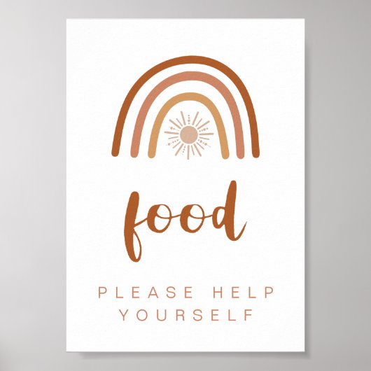 TINLEY Boho Terracotta Rainbow Food Table Poster (Voorkant)