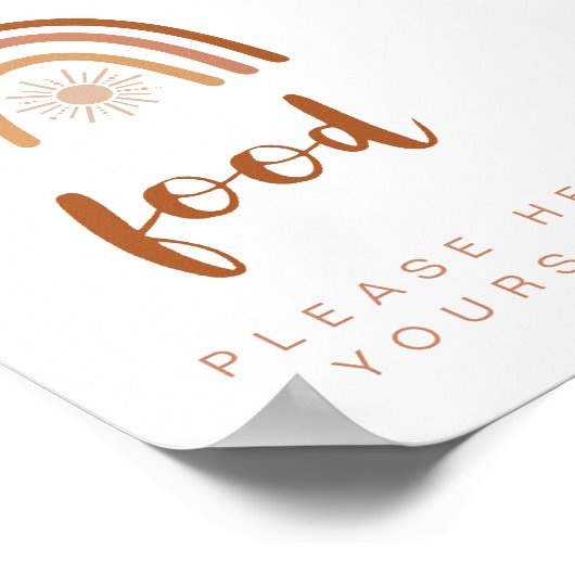 TINLEY Boho Terracotta Rainbow Food Table Poster (Hoek)