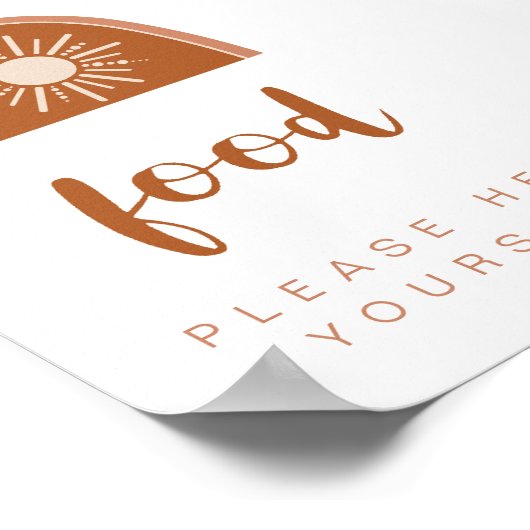 TINLEY Boho Terracotta Rainbow Food Table Poster (Hoek)