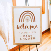 TINLEY Boho Terracotta Rainbow Sun Baby shower Poster