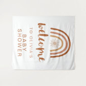 TINLEY Boho Terracotta Rainbow Sun Baby shower Wandkleed (Voorkant (horizontaal))