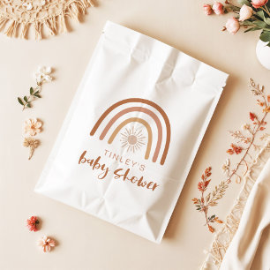 TINLEY Boho Terracotta Rainbow Sun Baby Uitnodigin Bedankzakje