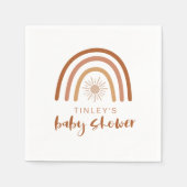 TINLEY Boho Terracotta Rainbow Sun Baby Uitnodigin Servet (Voorkant)