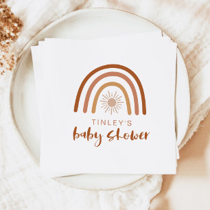 TINLEY Boho Terracotta Rainbow Sun Baby Uitnodigin Servet