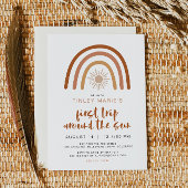 TINLEY Boho Terracotta Rainbow Sun Eerste verjaard Kaart